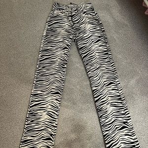 zara zebra print jeans